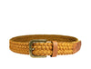 Tolredo Leather Woven Braid Belts for Men - Caramel