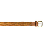 Tolredo Leather Woven Braid Belts for Men - Caramel