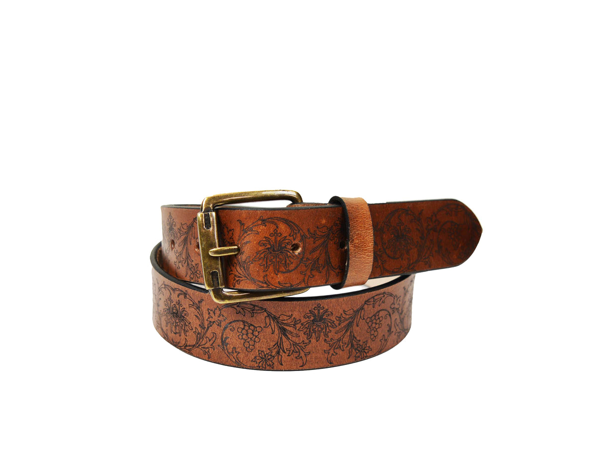 Tolredo Men's Genuine Leather Fashion Belts - Caramel Brown