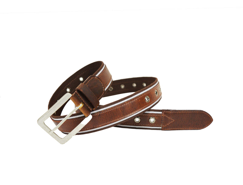 Tolredo Men's Genuine Leather  Fashion Belts - Pecan Brown