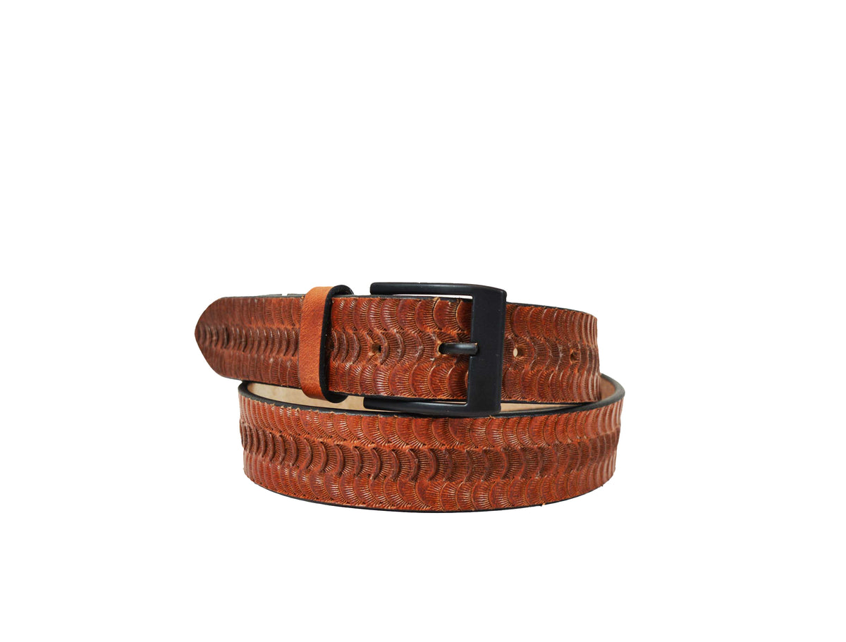 Tolredo Men's Genuine Leather Belts - Pecan Brown