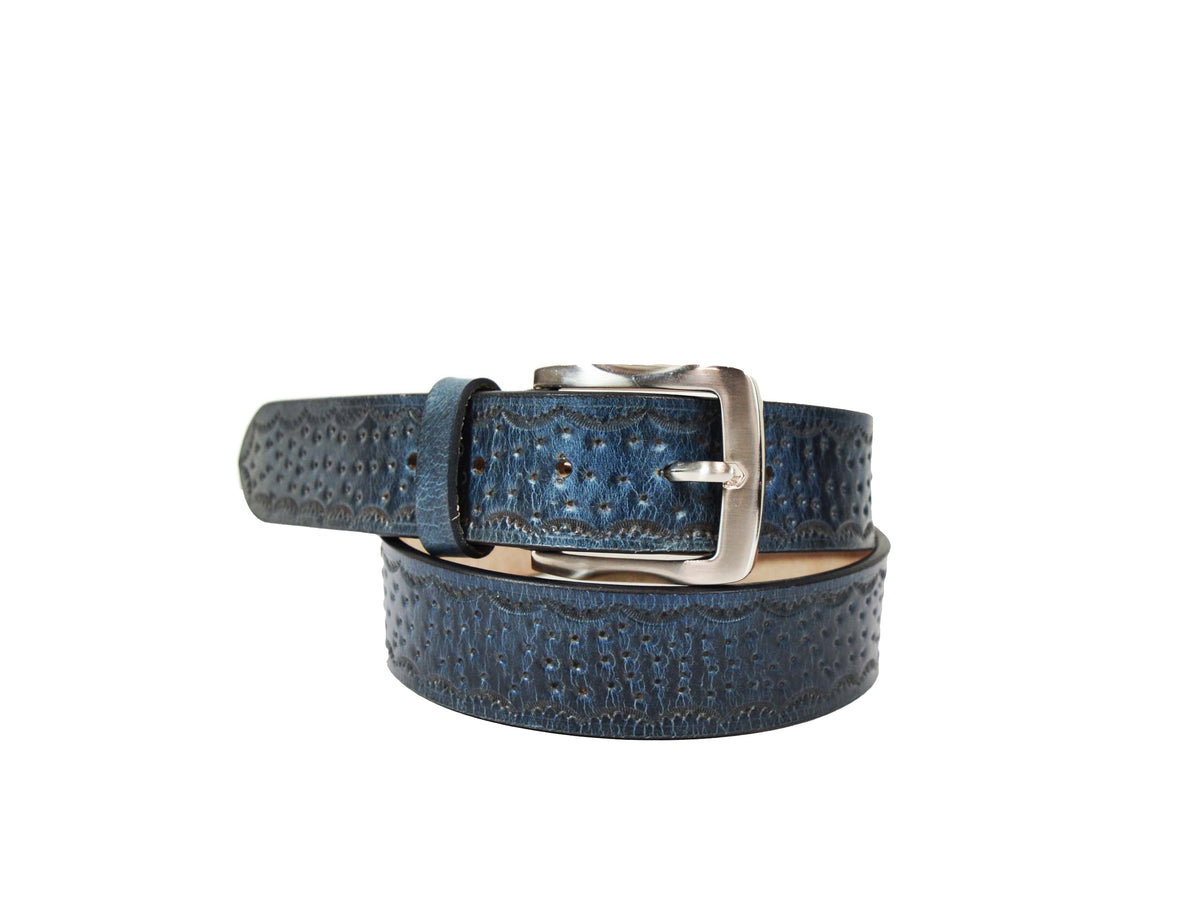 Tolredo Men's Genuine Leather  Fashion Belts - Royal Blue