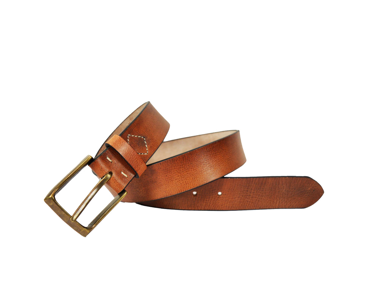Tolredo Men's Genuine Leather Belts - Caramel Brown