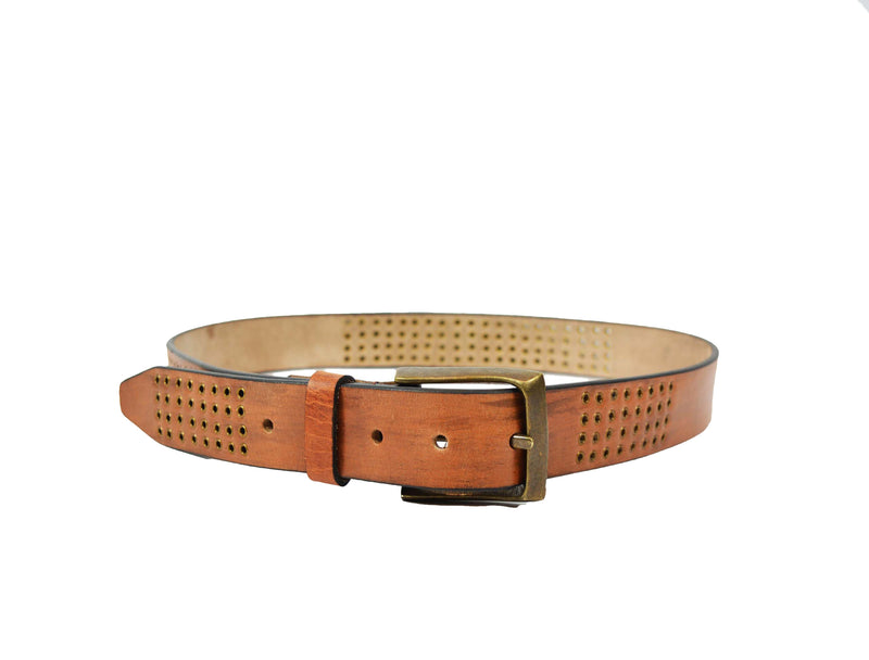 Tolredo Men's Genuine Leather Fashion Belts  - Caramel Brown