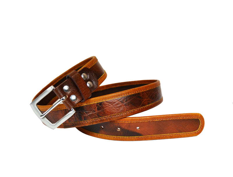 Tolredo Men's Genuine Leather Fashion Belts - Pecan Brown