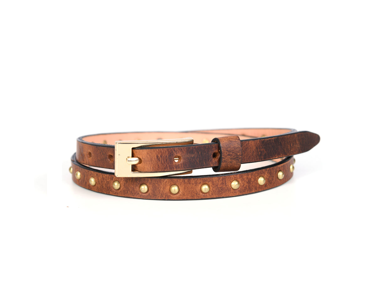 Tolredo Men's Genuine Leather Fashion Belts  - Caramel Brown