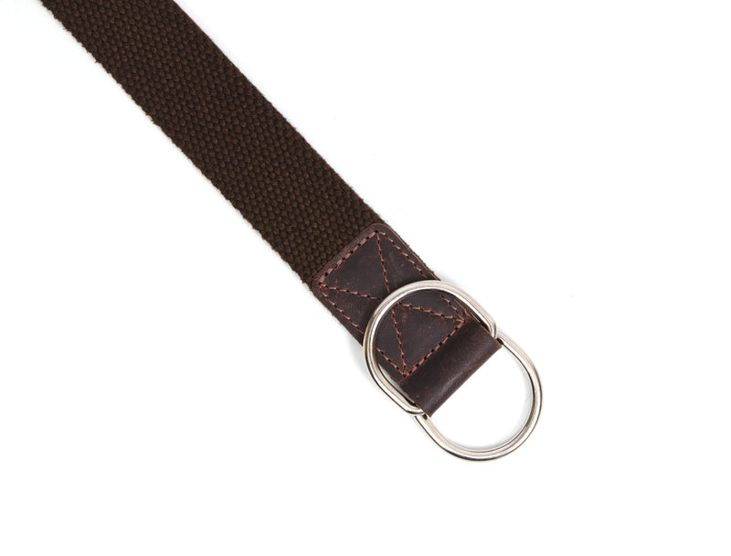 Tolredo Leather Canvas Webbing Belts for Men - Walnut