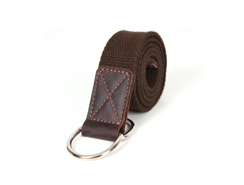 Tolredo Leather Canvas Webbing Belts for Men - Walnut