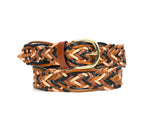 Tolredo Leather WOVEN BRAID  Belts for Men - Caramel
