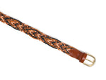 Tolredo Leather WOVEN BRAID  Belts for Men - Caramel