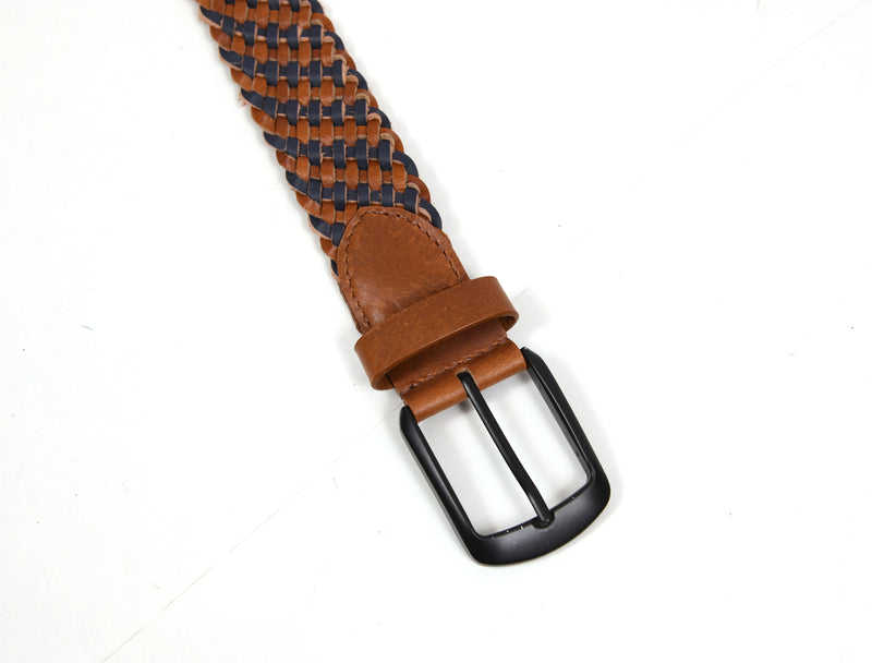 Tolredo Leather WOVEN BRAID  Belts for Men- Pecan