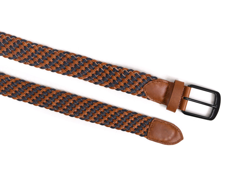 Tolredo Leather WOVEN BRAID  Belts for Men- Pecan