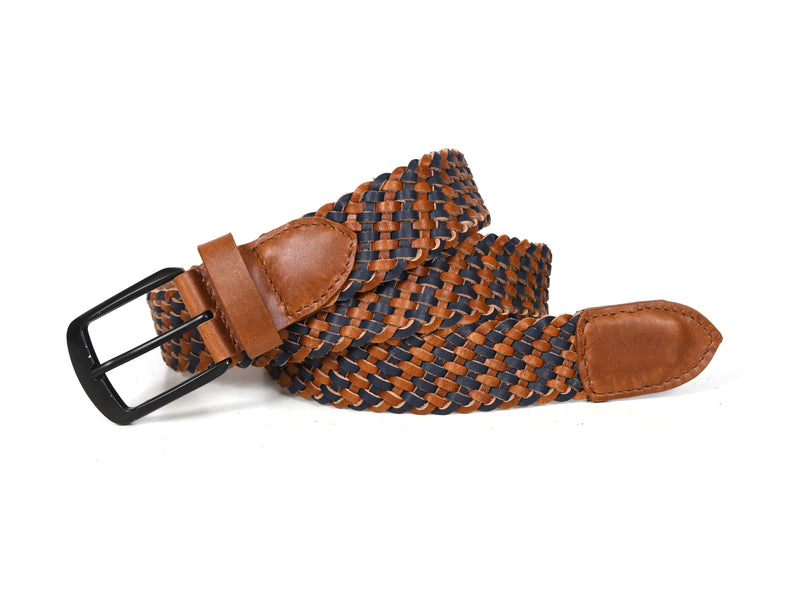 Tolredo Leather WOVEN BRAID  Belts for Men- Pecan