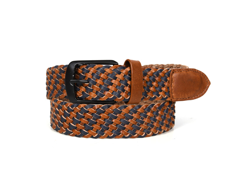 Tolredo Leather WOVEN BRAID  Belts for Men- Pecan