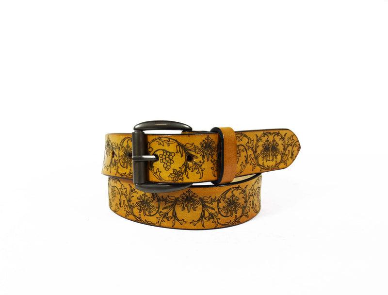 Tolredo Men's Genuine Leather Fashion Belts - Ochre Brown