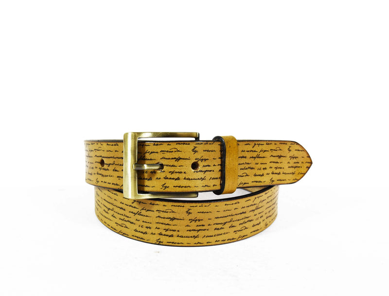 Tolredo Men's Genuine Leather Fashion Belts  - Ochre Brown
