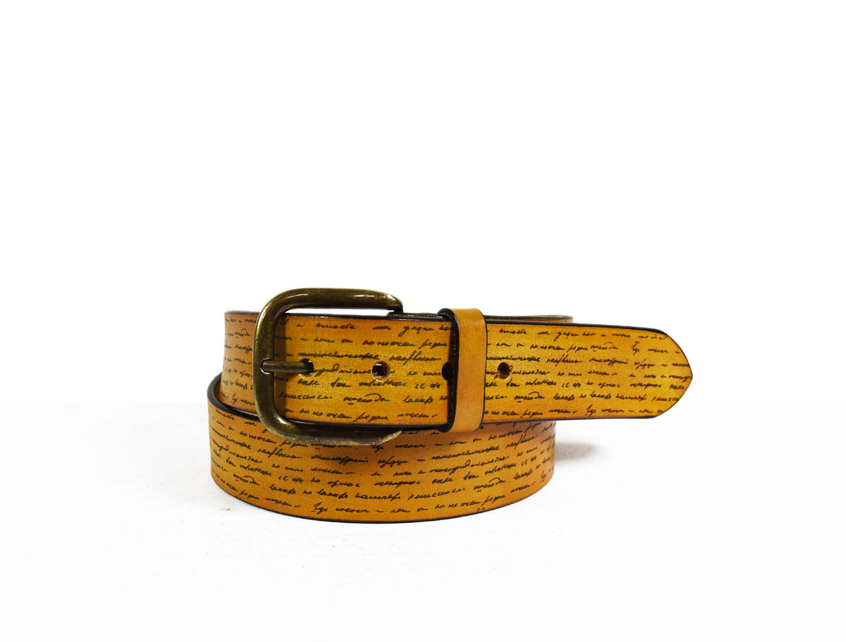Tolredo Men's Genuine Leather Fashion Belts - Ochre Brown