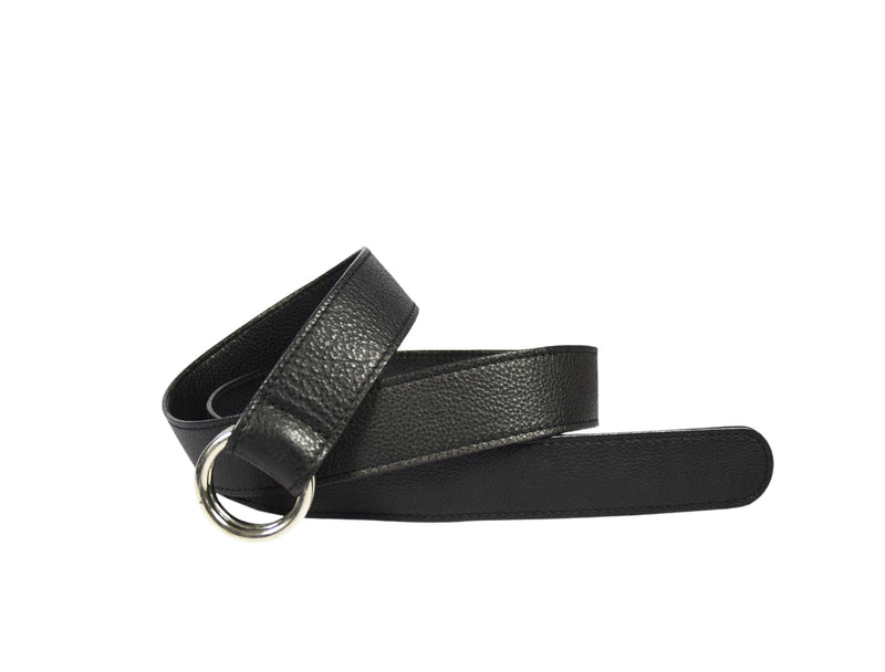 Tolredo Leather Womens Fashion Belts With Double O-Ring Buckle – Black ( BLT- 524)