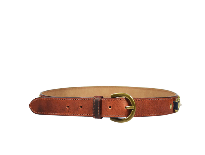 Tolredo Leather Womens Fashion Belts With Pin Buckle  – Caramel ( BLT- 525)