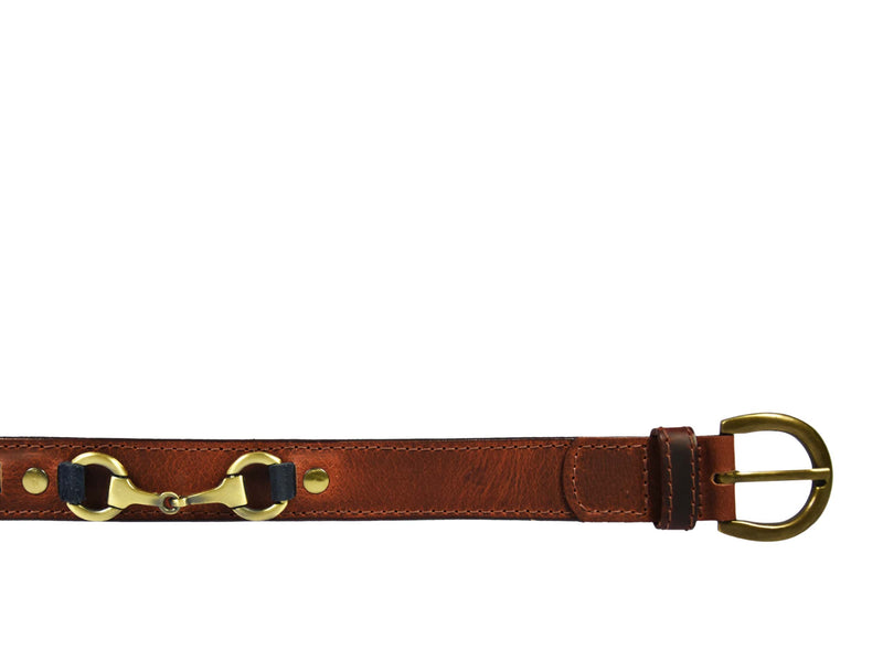 Tolredo Leather Womens Fashion Belts With Pin Buckle  – Caramel ( BLT- 525)
