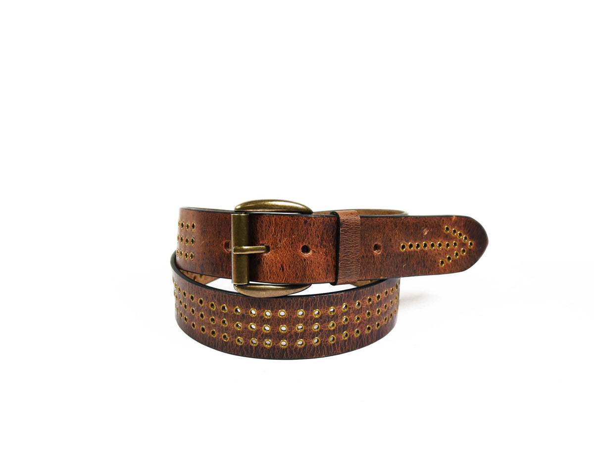 Tolredo Men's Genuine Leather Fashion Belts - Walnut Brown