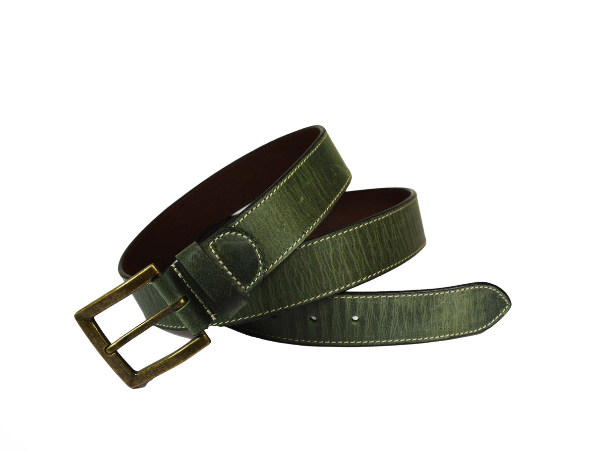 Tolredo Leather Belts for Men - Green