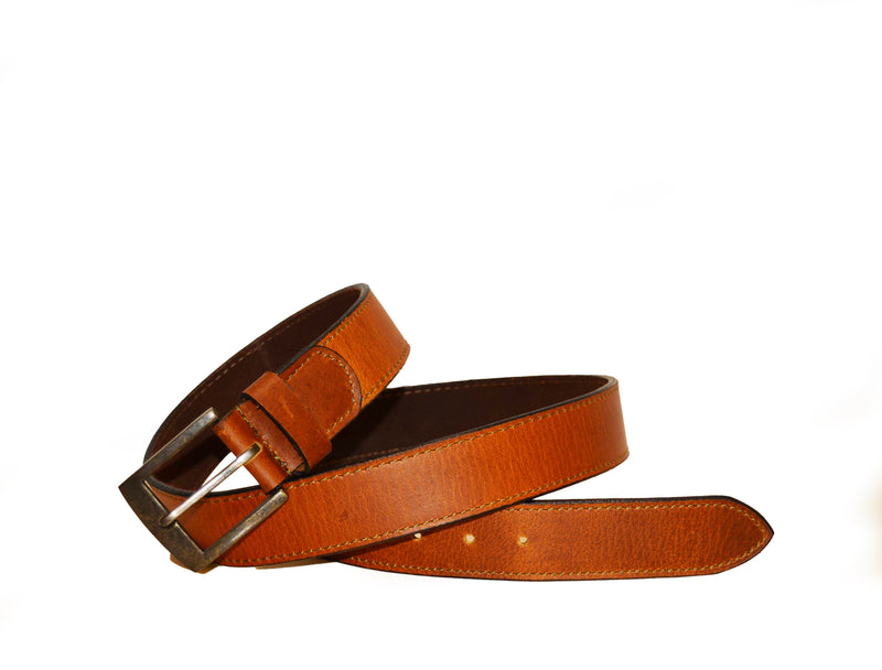 Tolredo Men's Genuine Leather Dress Belts - Caramel Brown