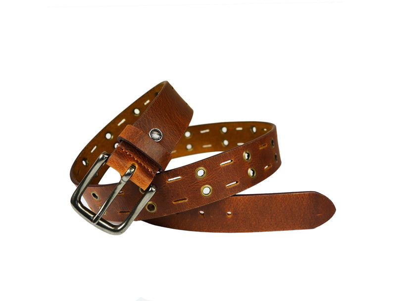 Tolredo Men's Genuine Leather Fashion Belts - Pecan Brown