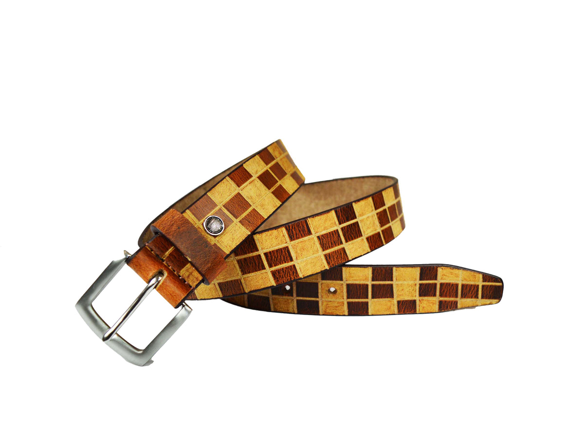 Tolredo Men's Genuine Leather  Fashion Belts  - Caramel Brown