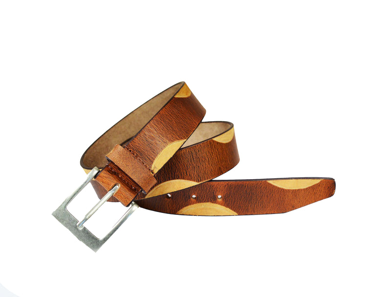 Tolredo Men's Genuine LeatherFashion Belts - Caramal Brown