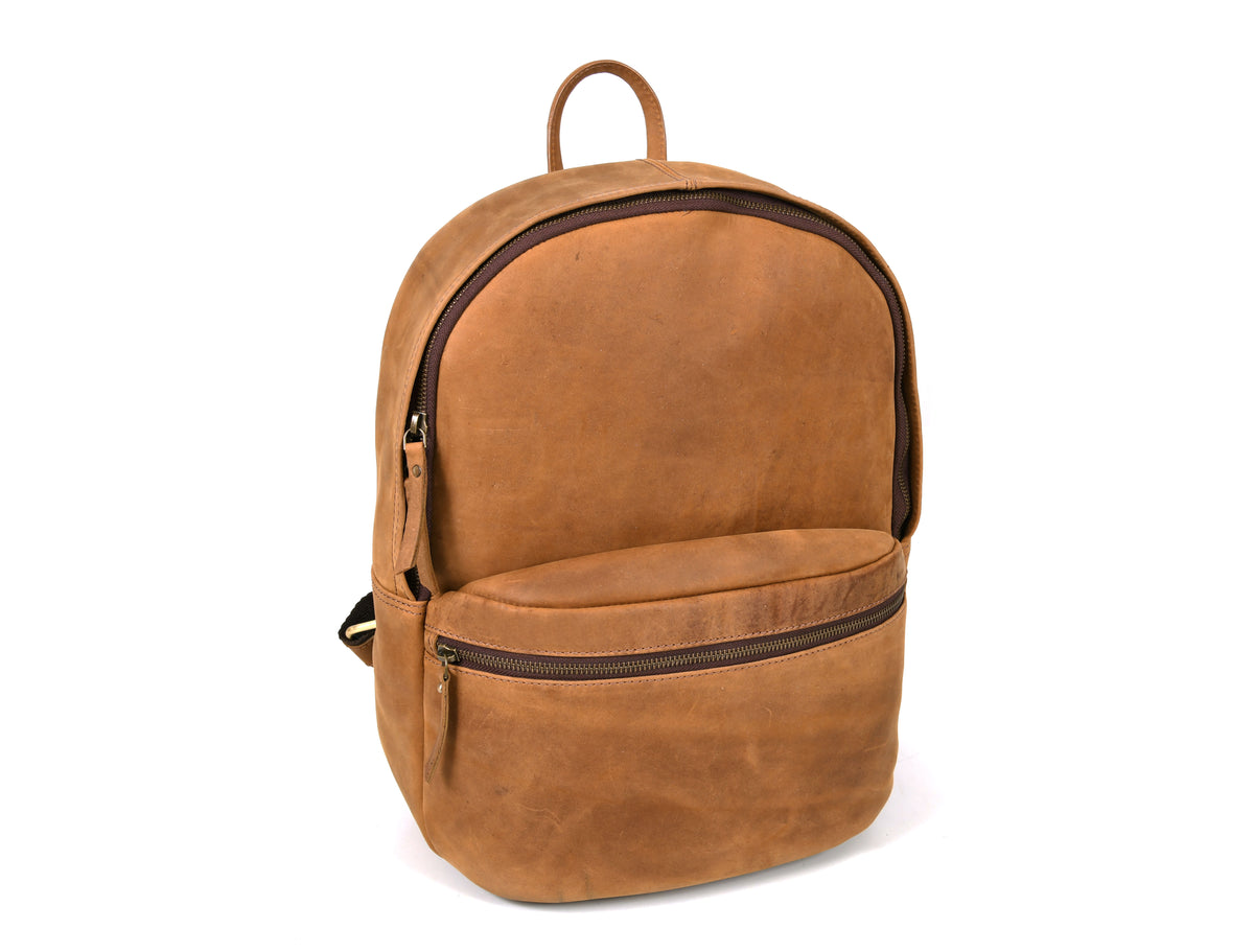 Tolredo Leather Travel Backpack - Walnut Brown