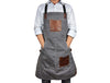 Fremont Leather Canvas Apron -  Grey
