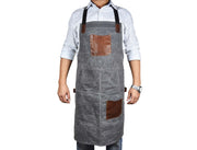Fremont Leather Canvas Apron -  Grey
