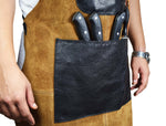 Toledo Leather Suede Apron - Raven Black
