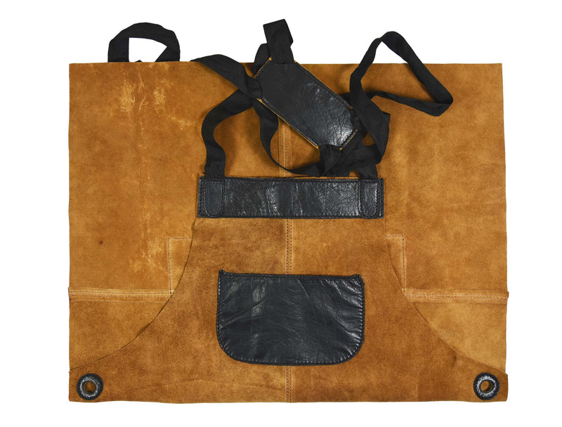 Toledo Leather Suede Apron - Raven Black