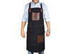 Turin Leather Canvas Apron - Raven Black