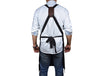 Turin Leather Canvas Apron - Raven Black