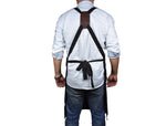 Turin Leather Canvas Apron - Raven Black