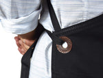Turin Leather Canvas Apron - Raven Black