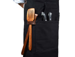 Turin Leather Canvas Apron - Raven Black