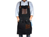 Turin Leather Canvas Apron - Raven Black