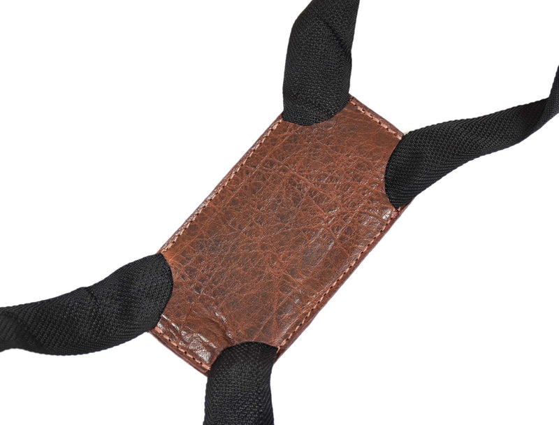 Turin Leather Canvas Apron - Raven Black