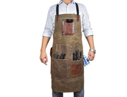 Leather Canvas Apron - Seaweed Green