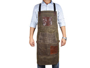 Leather Canvas Apron - Seaweed Green