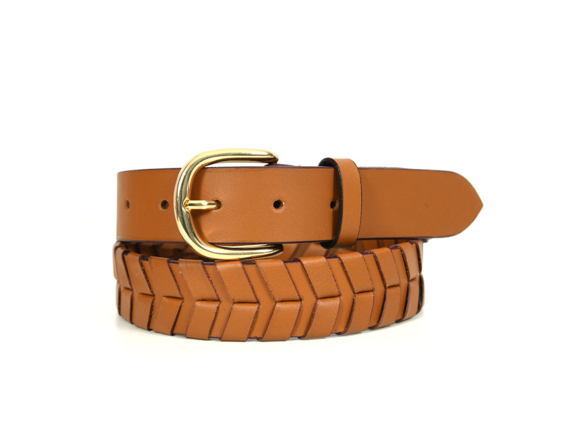 Tolredo Men's Genuine Leather  Fashion Belts - Caramel Brown
