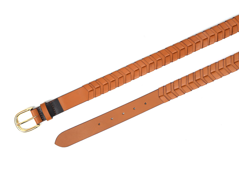 Tolredo Men's Genuine Leather  Fashion Belts - Caramel Brown