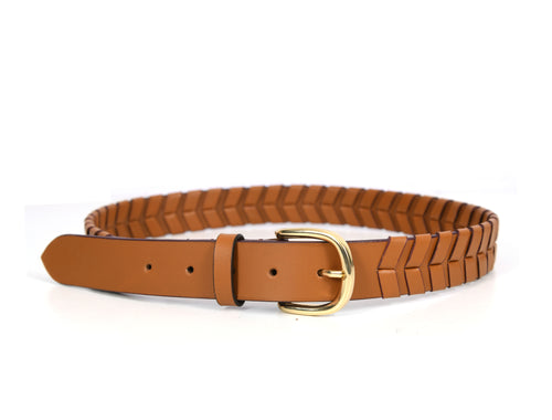 Tolredo Men's Genuine Leather  Fashion Belts - Caramel Brown
