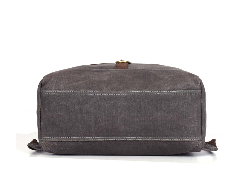 Tolredo Leather Canvas Backpack - Grey