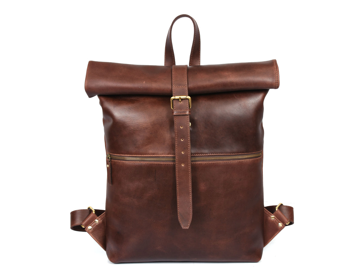 Chambly Leather Travel Backpack - Walnut Brown