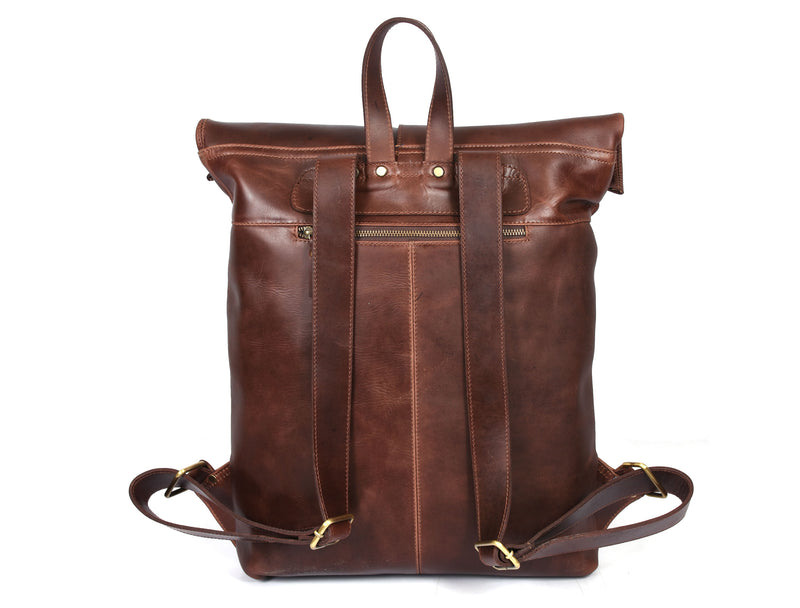 Chambly Leather Travel Backpack - Walnut Brown